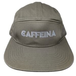 Caffeina Snapback 5 Panel Cap Green One Size Adjustable Outdoor Cotton Otto